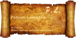 Petres Leonetta névjegykártya