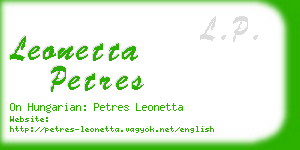 leonetta petres business card